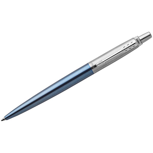Ручка шариковая Parker Jotter Waterloo Blue CT синяя, 1,0мм, кнопочн., подар. уп. - фото