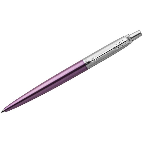 Ручка шариковая Parker Jotter Victoria Violet CT синяя, 1,0мм, кнопочн., подар. уп. - фото