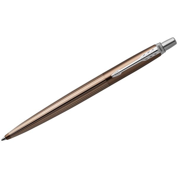 Ручка шариковая Parker Jotter Premium Carlisle Brown Pinstripe CT синяя, 1,0мм, кнопочн, подар.уп. - фото
