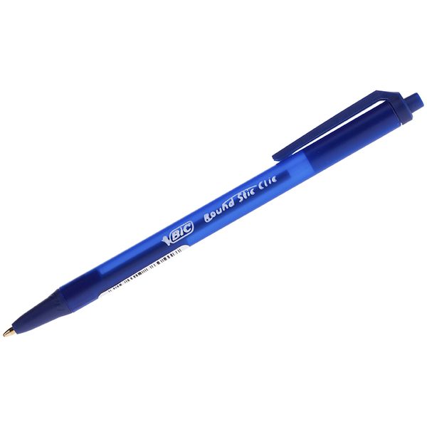 Ручка шариковая автоматическая Bic Round Stic Clic синяя, 1,0мм - фото