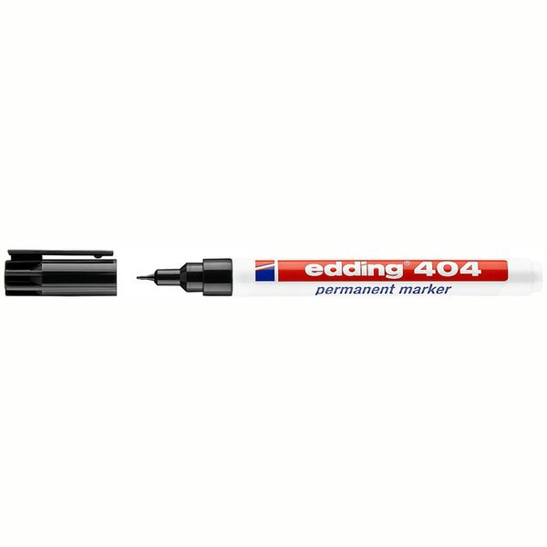 Маркер перманентный Edding 404 черный, игольчатый, 1мм - фото