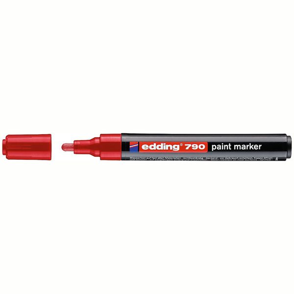 Маркер-краска Edding 790 красный, 2-3мм, пластиковый корпус - фото