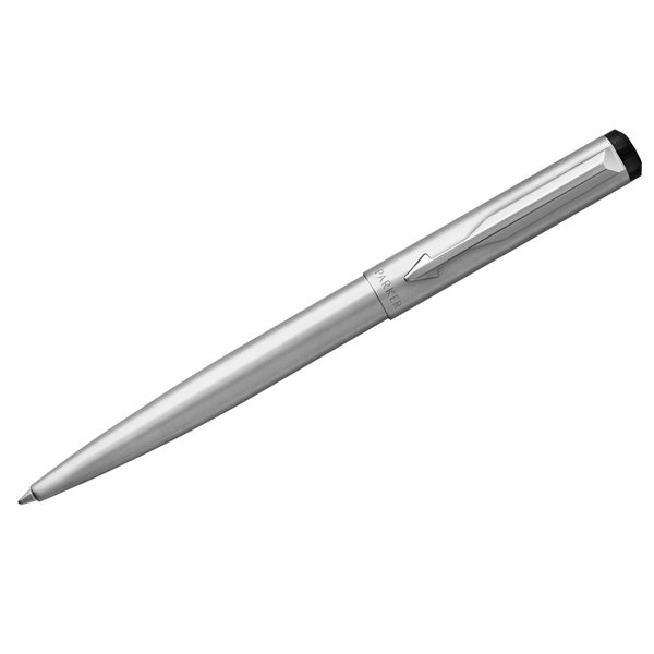 Ручка шариковая Parker Vector Limited Edition Stainless Steel CT синяя, 1,0мм, кнопочн., подар. уп - фото