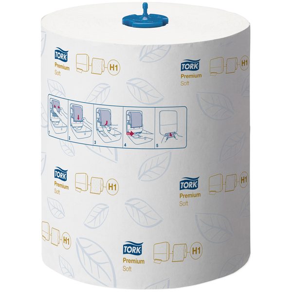 Полотенца бумажные в рулонах Tork Premium.Soft(H1), 2-х слойн., 100м/рул, мягкие, тиснение, белые - фото