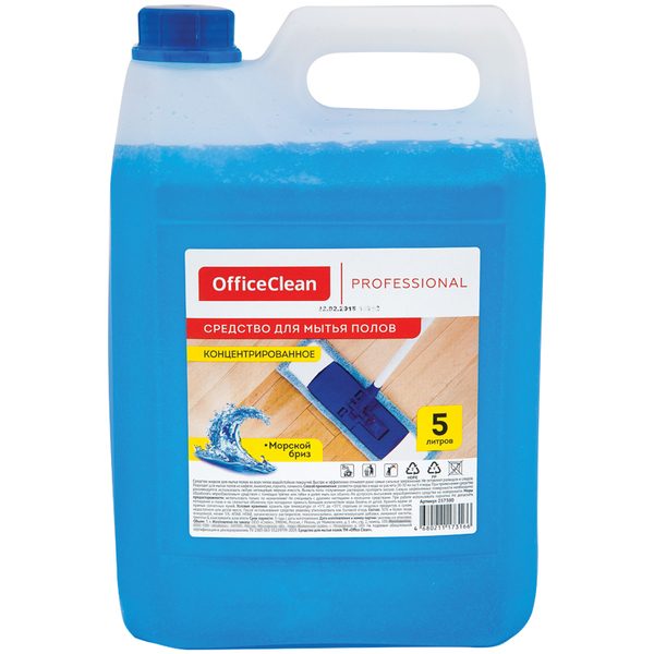 Средство для мытья полов OfficeClean Proffesional Универ. концентрат Морской бриз, канистра, 5л - фото