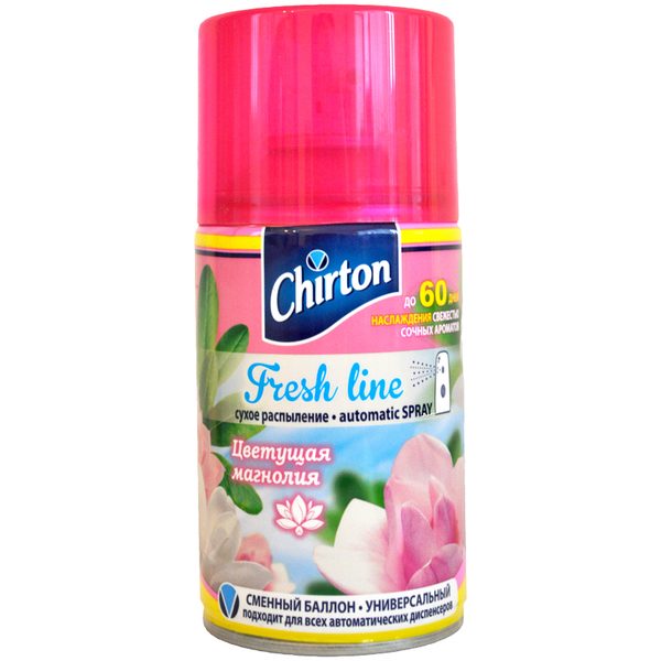 Сменный баллон для освежителя воздуха Chirton Fresh Line. Цветущая Магнолия, сухое распыл., 250мл - фото