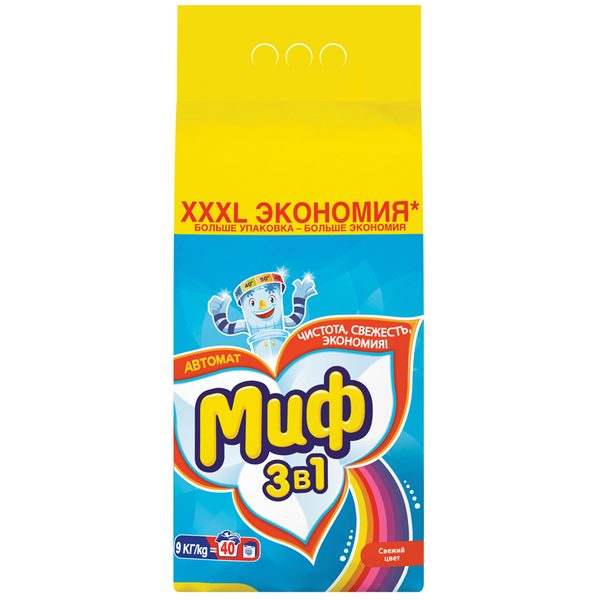 Стиральный порошок для машинной стирки Миф Свежий цвет, 9кг - фото