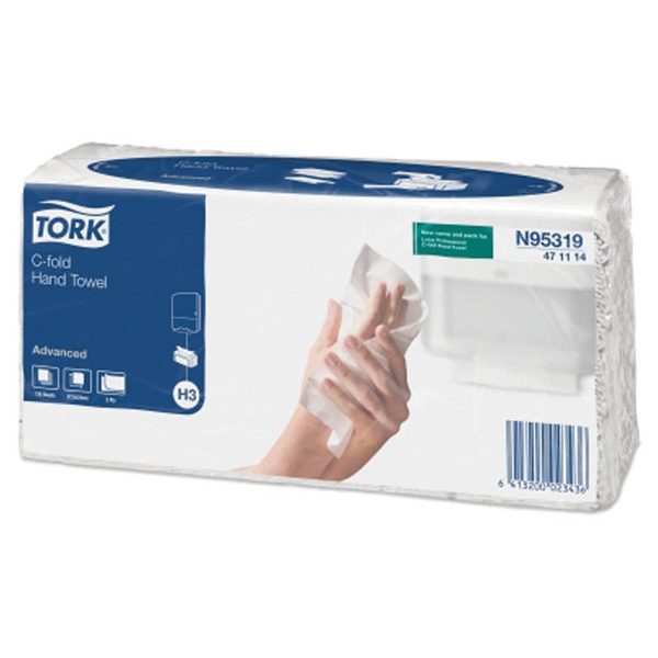 Полотенца бумажные лист. Tork Advanced(С-сл)(H3), 2-х слойн., 120л/пач, 24*27,5см, белые - фото
