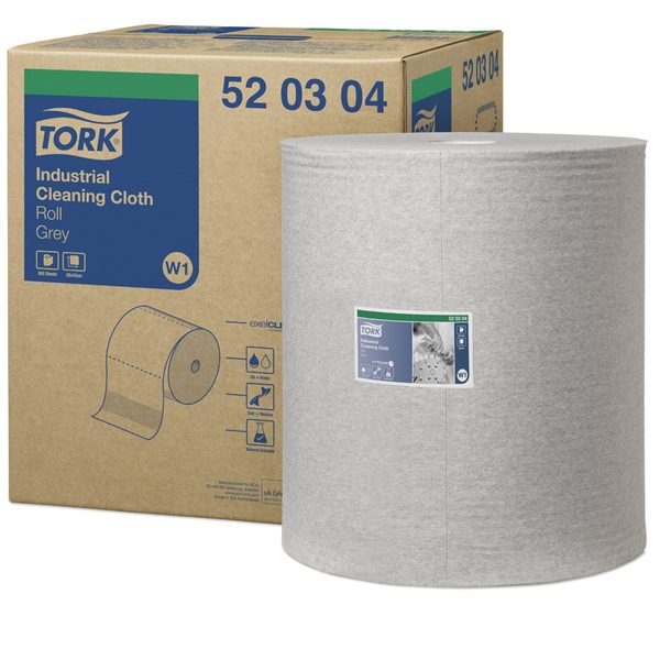 Протирочный материал нетканый Tork Premium для удаления масла и жира, 1 слойн., 361м/рул., серый - фото
