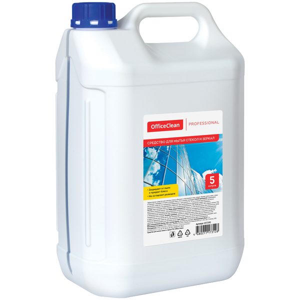 Средство для мытья стекол и зеркал OfficeClean Professional 5л, канистра - фото