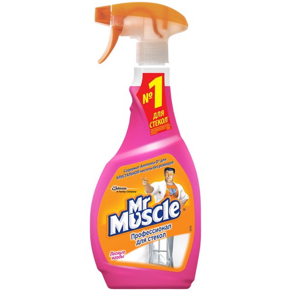 Средство для мытья стекол Mr.Muscle Лесные ягоды Ammonia, 500мл, с курком - фото