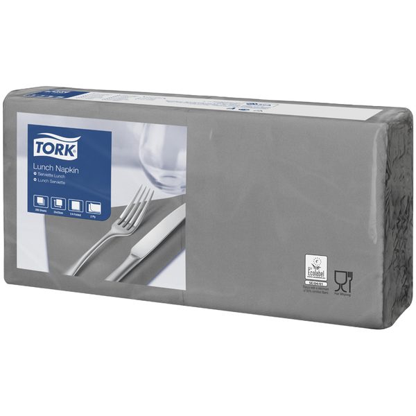 Салфетки бумажные Tork Advanced, 2-х слойн., 33*32,6см, серые, 200шт. - фото