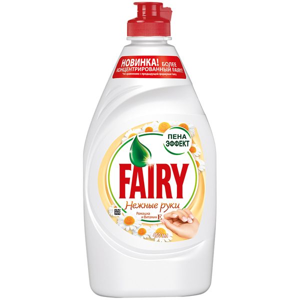 Средство для мытья посуды Fairy Нежные руки. Ромашка и витамин Е, 450мл - фото