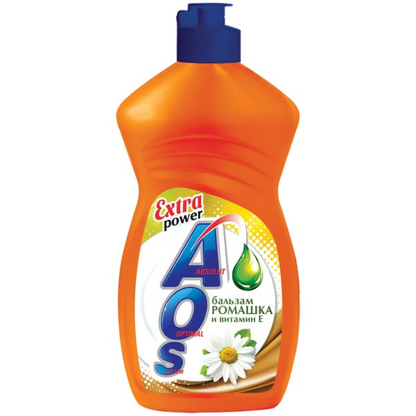 Средство для мытья посуды Aos Бальзам Ромашка и Витамин Е, 450мл - фото
