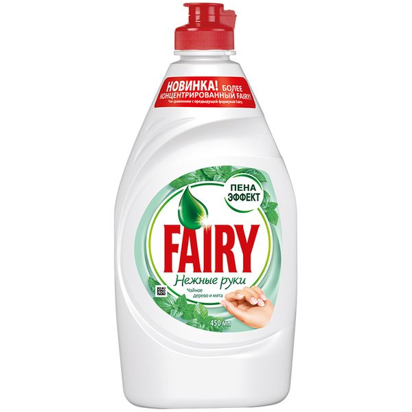 Средство для мытья посуды Fairy Нежные руки. Чайное дерево и мята, 450мл - фото