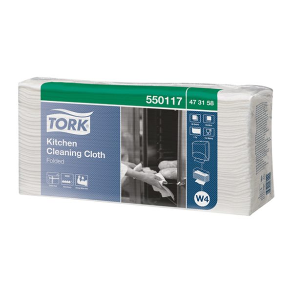 Полотенца нетканые листовые для кухни Tork 550117(W4), 1сл ,60л/пач( для арт.654000) - фото