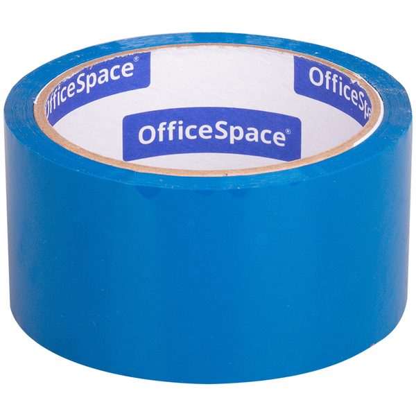 Клейкая лента упаковочная OfficeSpace, 48мм*40м, 45мкм, синяя, ШК - фото