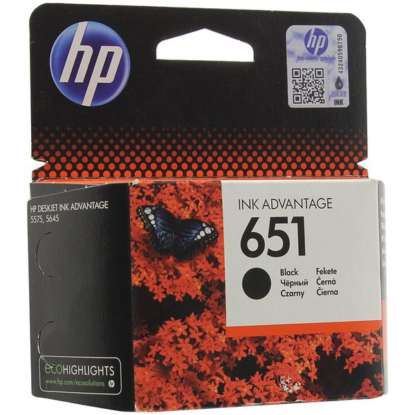 Картридж ориг. HP C2P10AE (№651) черный для DJ Adv.5575/5645 (600стр) - фото