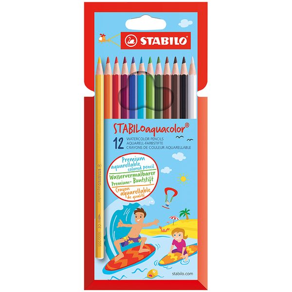 Карандаши акварельные Stabilo AquaColor, 12цв., картон, европодвес - фото