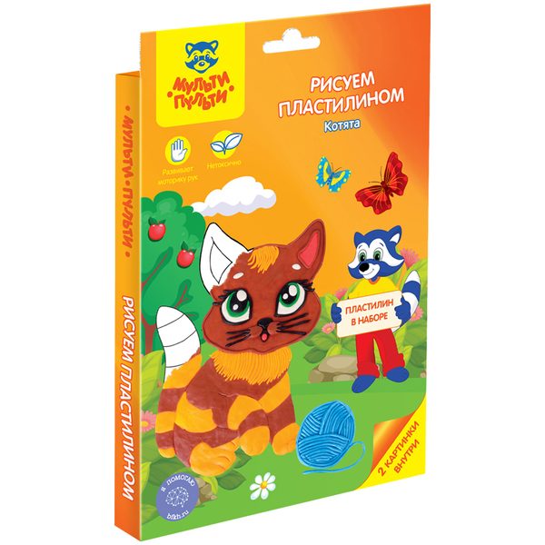 Набор для рисования пластилином Мульти-Пульти Котята, картон, европодвес - фото