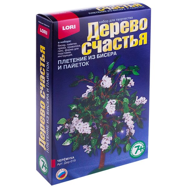 Набор для плетения из бисера и пайеток - Дерево счастья Lori Черемуха - фото