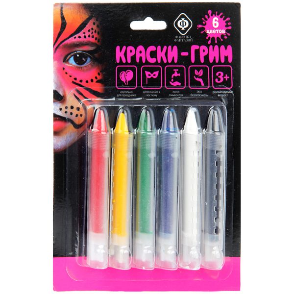 Карандаши для грима Фабрика фантазий, 06 цветов, блистер - фото