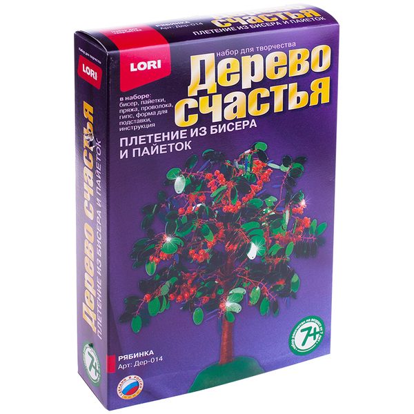 Набор для плетения из бисера и пайеток - Дерево счастья Lori Рябинка - фото