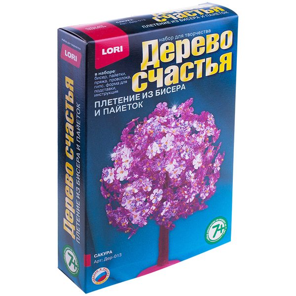 Набор для плетения из бисера и пайеток - Дерево счастья Lori Сакура - фото
