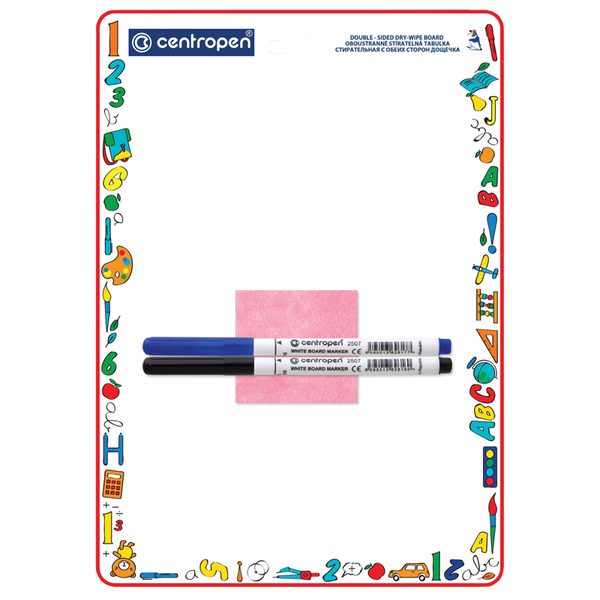 Доска для рисования с маркером двухсторонняя Centropen, А4 - фото