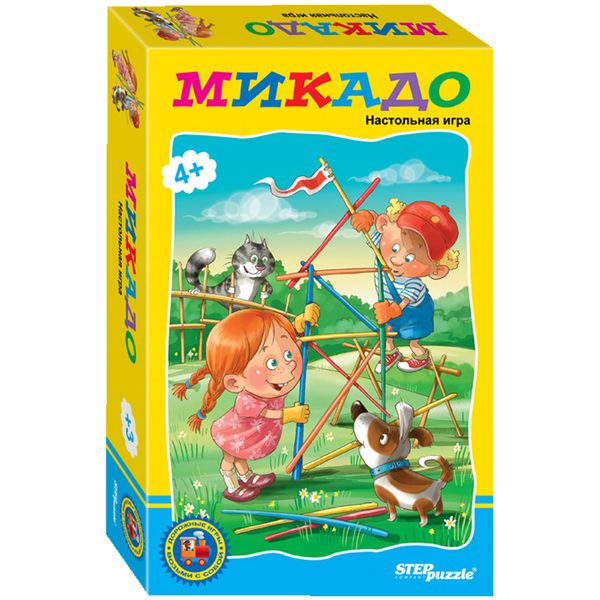 Игра настольная Step Puzzle Возьми с собой. Микадо с цветными палочками, картонная коробка - фото