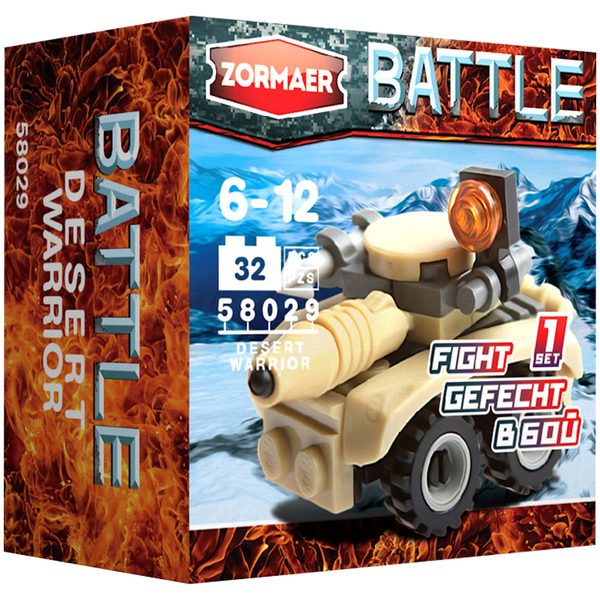 Конструктор пластиковый Zormaer Battle. Воин пустыни\\, 32 элемента, картонная коробка - фото