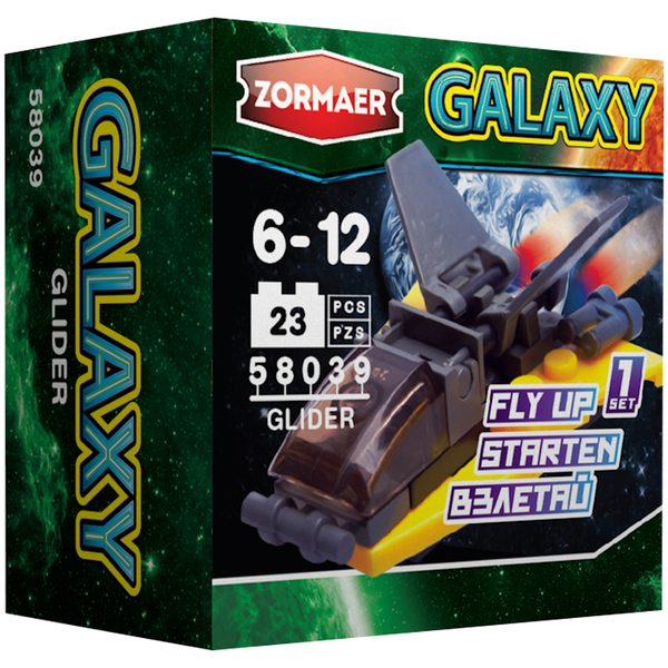 Конструктор пластиковый Zormaer Galaxy. Глайдер\\, 23 элемента, картонная коробка - фото