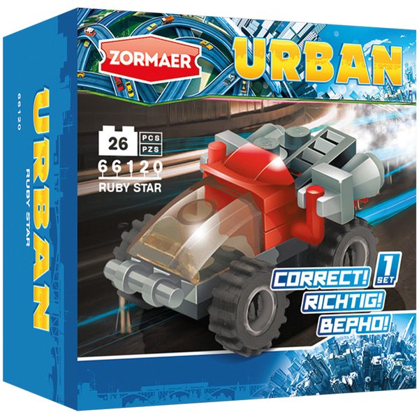 Конструктор пластиковый Zormaer Urban. Рубиновая звезда, 26 элементов, картонная коробка - фото
