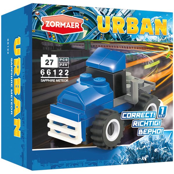 Конструктор пластиковый Zormaer Urban. Сапфировый метеор, 27 элементов, картонная коробка - фото