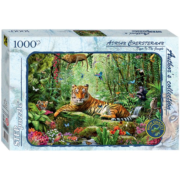 Пазл 1000 эл. Step Puzzle Тигр в джунглях, с клеем - фото
