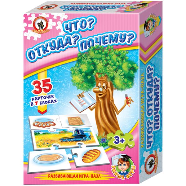 Игра настольная Русский стиль Умные игры. Что? Откуда? Почему?, картонная коробка - фото