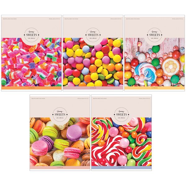 Тетрадь 48л., А5, клетка ArtSpace Стиль. Funny sweets, глянцевый уф-лак - фото