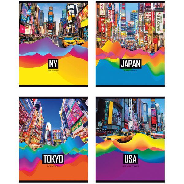 Тетрадь 60л., А5, клетка на гребне BG Color city - фото