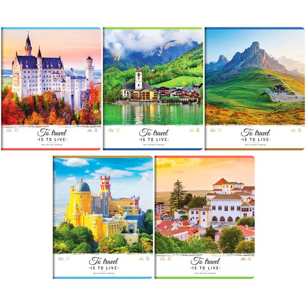 Тетрадь 60л., А5, клетка ArtSpace Путешествия. To travel is to live, ВД-лак - фото