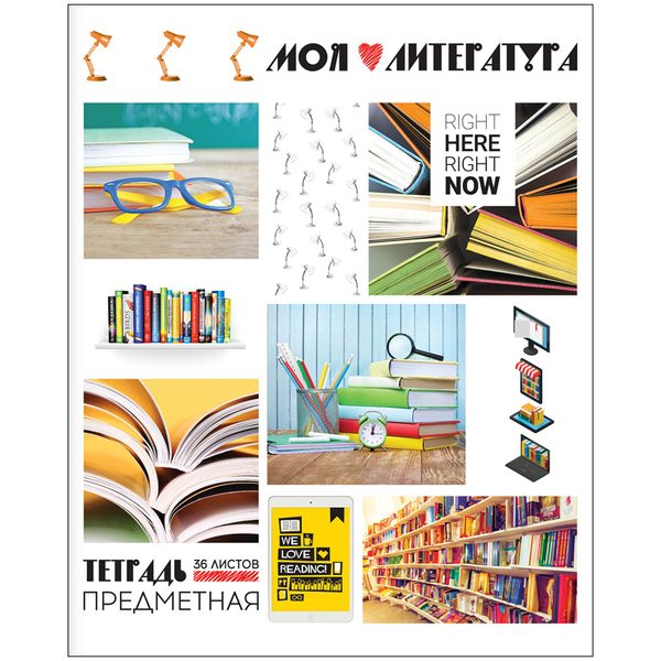 Тетрадь предметная 36л. ArtSpace Копилка знаний - Литература, ВД-лак - фото