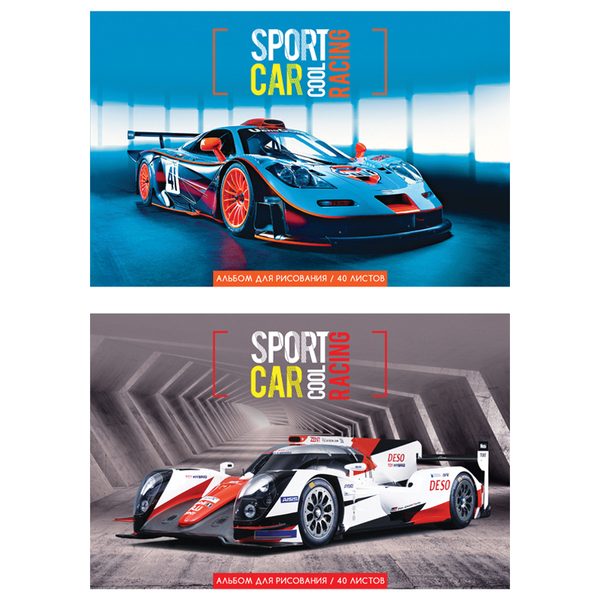 Альбом для рисования 40л., А4, на скрепке ArtSpace Cool sport car - фото
