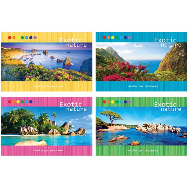 Альбом для рисования 32л., А4, на гребне BG Exotic nature, эконом - фото