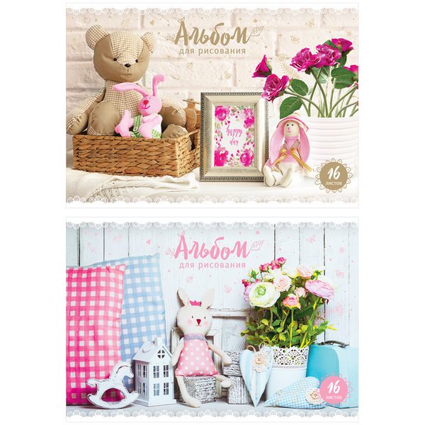 Альбом для рисования 16л., А4, на скрепке ArtSpace Stuffed animals - фото