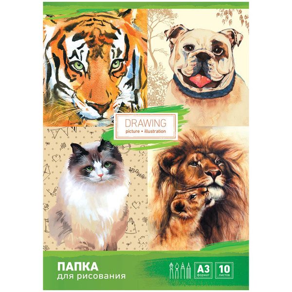 Папка для рисования А3, ArtSpace, 10л., 120г/м2 - фото