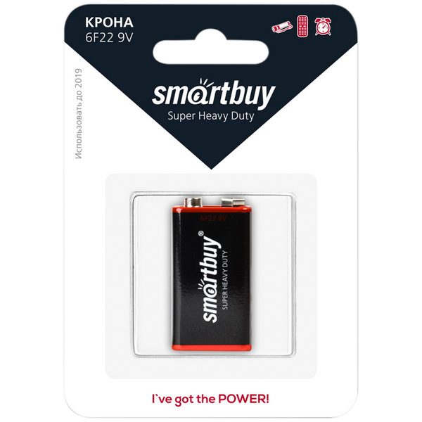 Батарейка SmartBuy MN1604 (6F22) солевая, BC1 Крона - фото