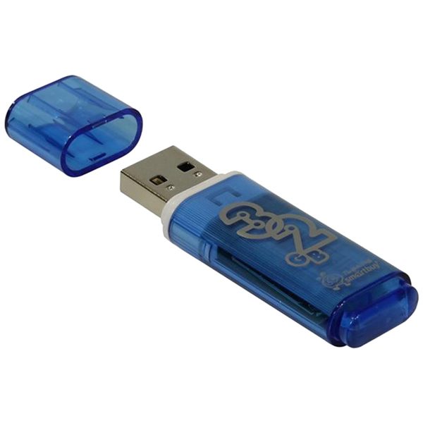 Память Smart Buy Glossy  32GB, USB 2.0 Flash Drive, голубой - фото