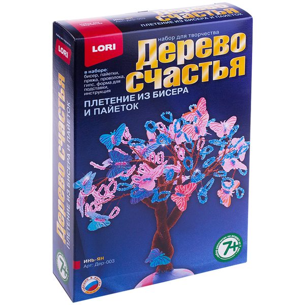 Набор для плетения из бисера и пайеток - Дерево счастья Lori Инь-ян - фото