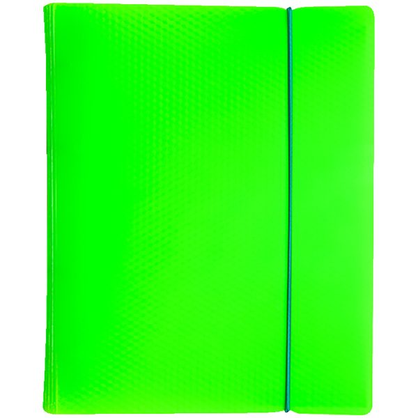 Тетрадь на кольцах А5, 120л., Hatber Diamond Neon Зеленая, пластик. обл., резинка - фото