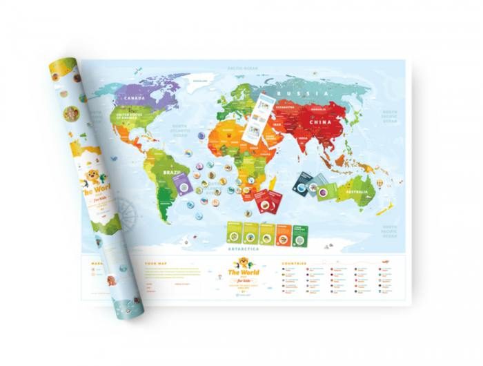 Интерактивная карта мира Travel Map «Kids Sights» - фото