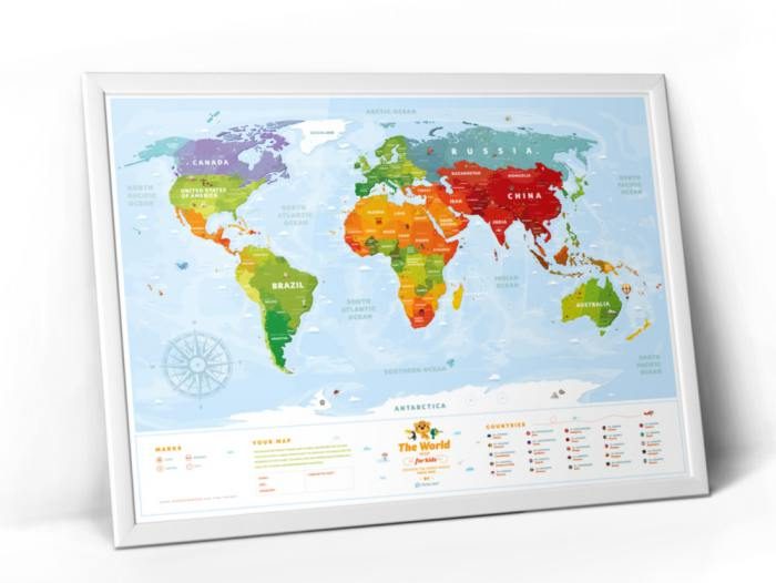 Интерактивная карта мира Travel Map «Kids Animals» - фото
